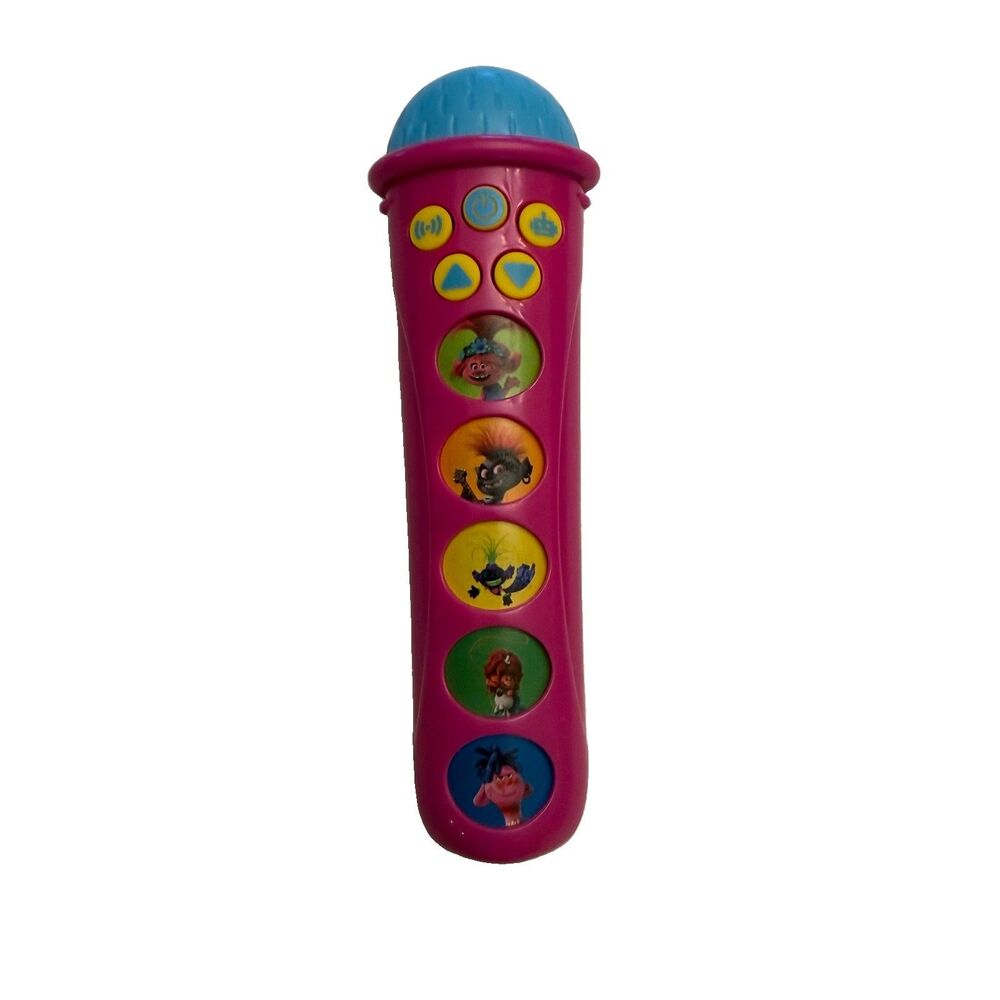 DreamWorks Trolls Electronic Toy Microphone Pink Jazwares Lights & Sounds Tested